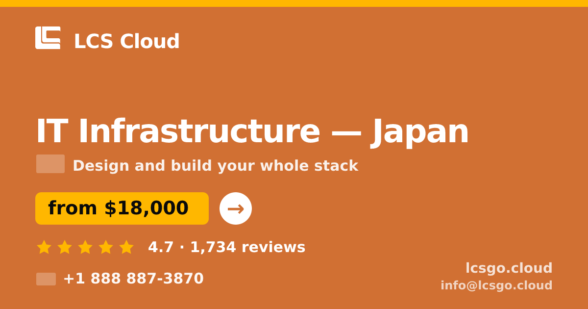 IT Infrastructure in Japan — from $18,000, rated 4.7/5 by 1734 clients. LCS Cloud.