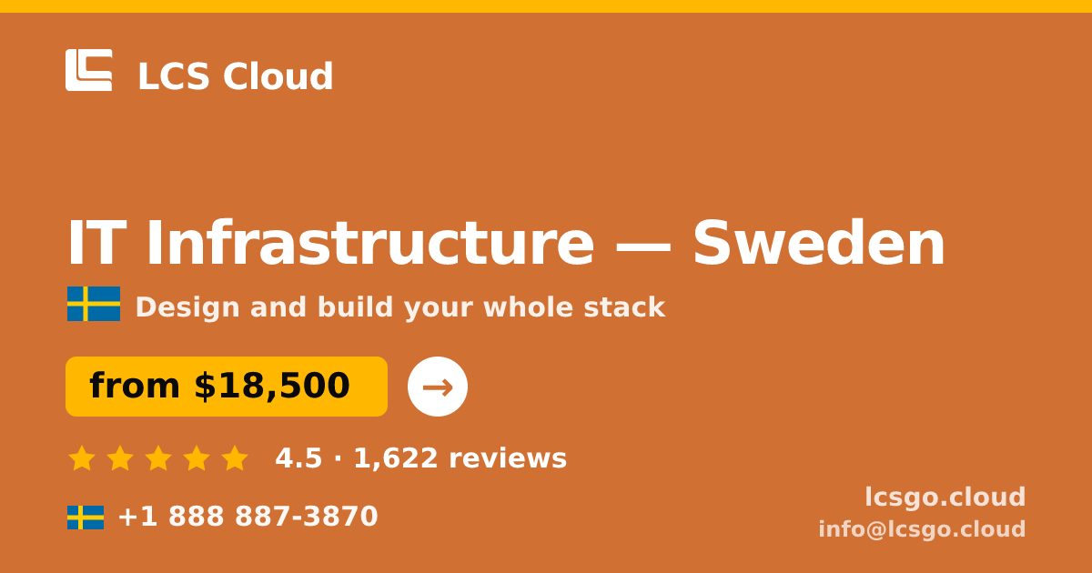 IT Infrastructure in Sweden — from $18,500, rated 4.5/5 by 1622 clients. LCS Cloud.