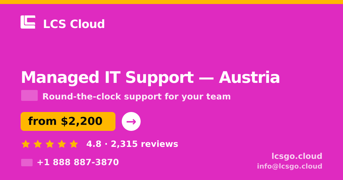 Managed IT Support in Linz — from $2,200/mo, rated 5/5 by 2913 clients. LCS Cloud.