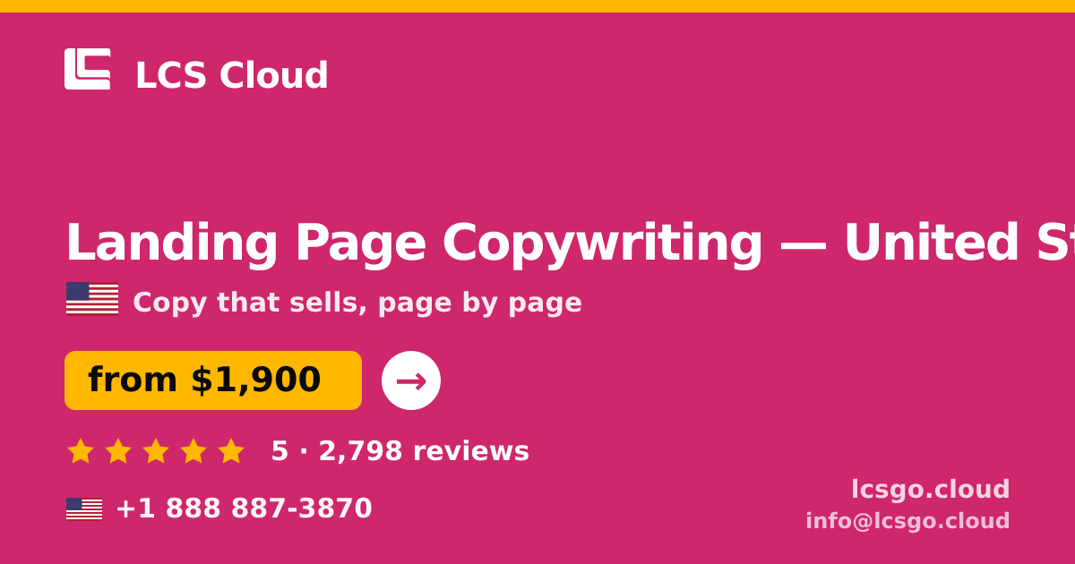 Landing Page Copywriting in Phoenix — from $1,900, rated 4.9/5 by 3386 clients. LCS Cloud.
