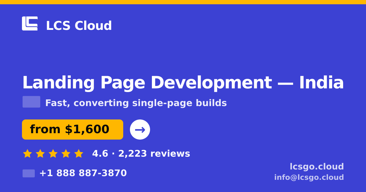 Landing Page Development in Hyderabad — from $1,000, rated 4.7/5 by 1457 clients. LCS Cloud.