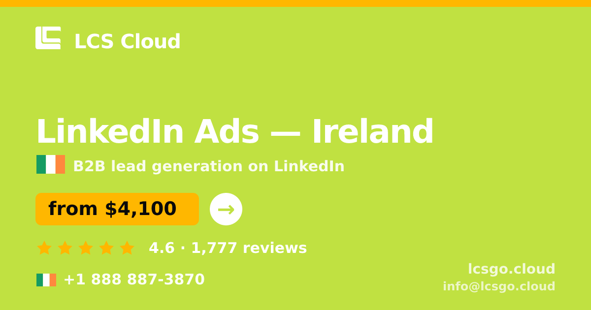 LinkedIn Ads in Cork — from $4,100/mo, rated 4.7/5 by 480 clients. LCS Cloud.