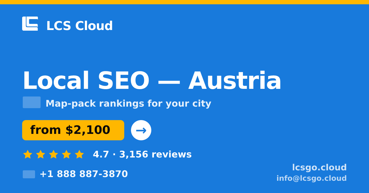 Local SEO in Graz — from $1,800/mo, rated 4.5/5 by 2268 clients. LCS Cloud.