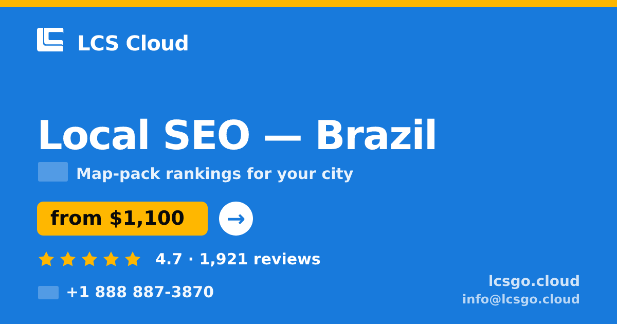 Local SEO in São Paulo — from $950/mo, rated 5/5 by 2294 clients. LCS Cloud.