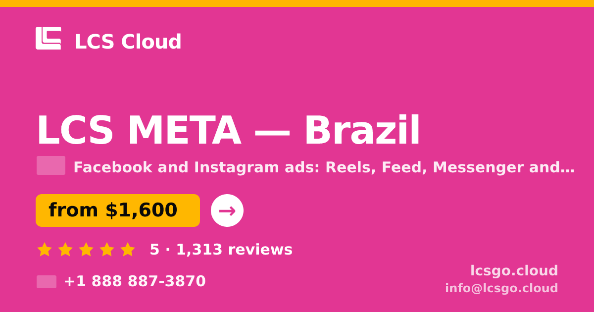 LCS META in Brazil — from $1,600/mo, rated 5/5 by 1313 clients. LCS Cloud.