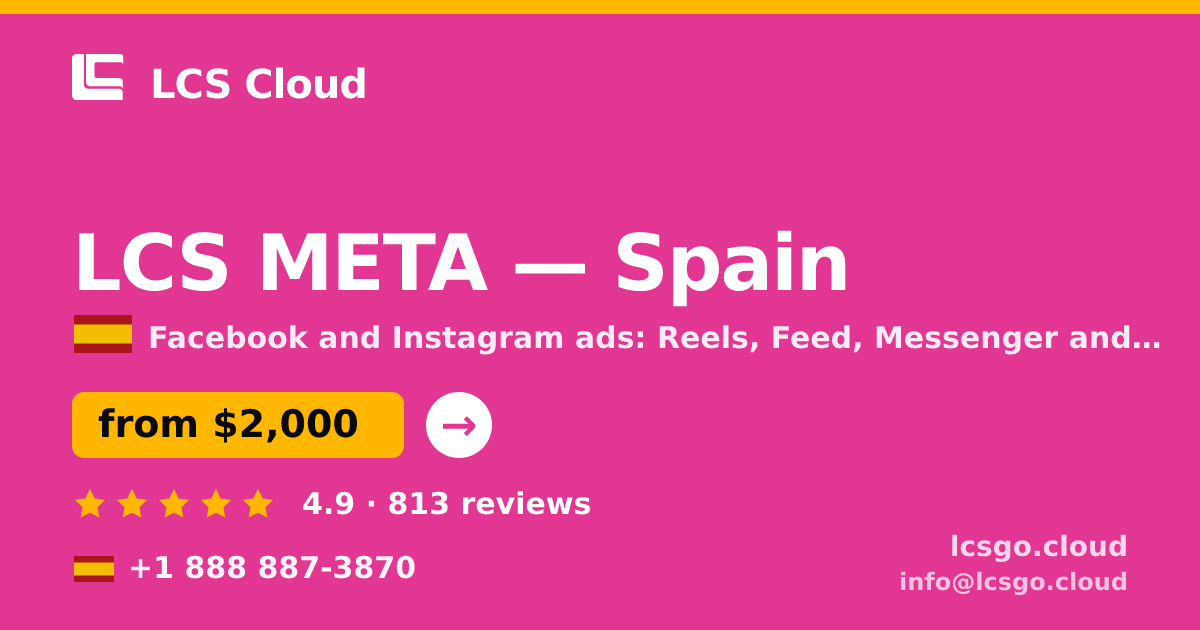 LCS META in Spain — from $2,000/mo, rated 4.9/5 by 813 clients. LCS Cloud.