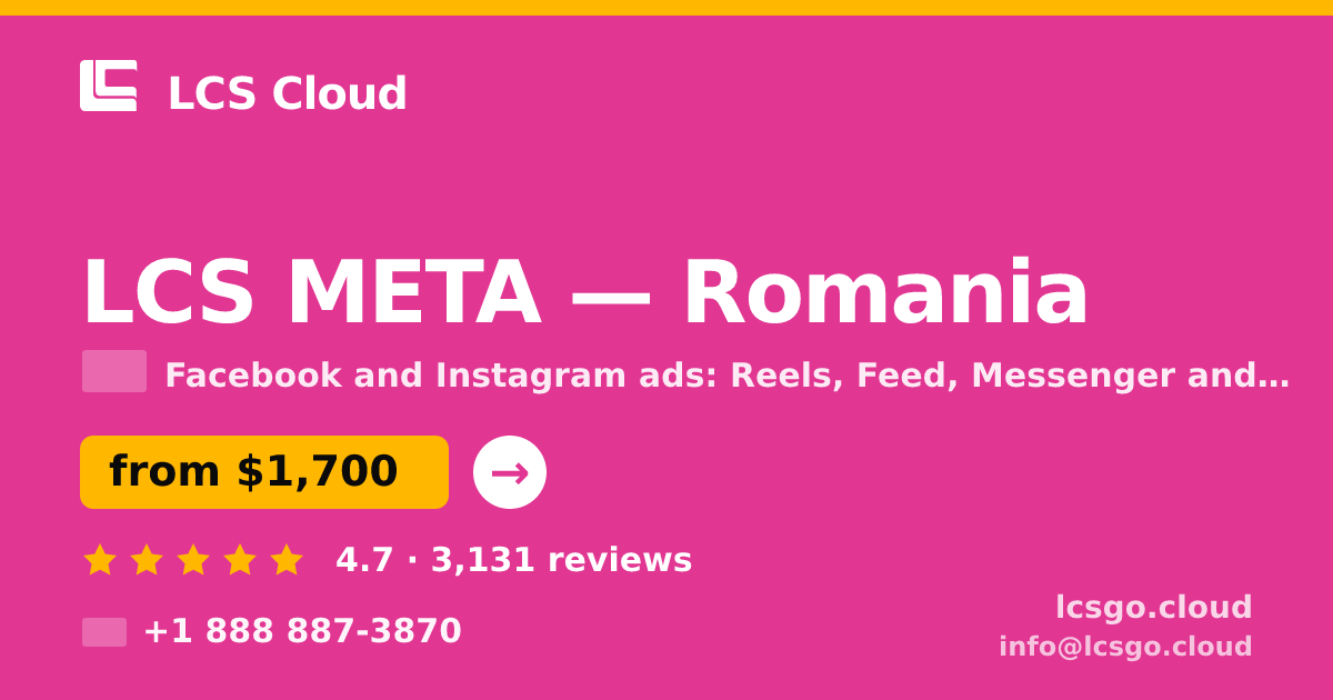 LCS META in Romania — from $1,700/mo, rated 4.7/5 by 3131 clients. LCS Cloud.