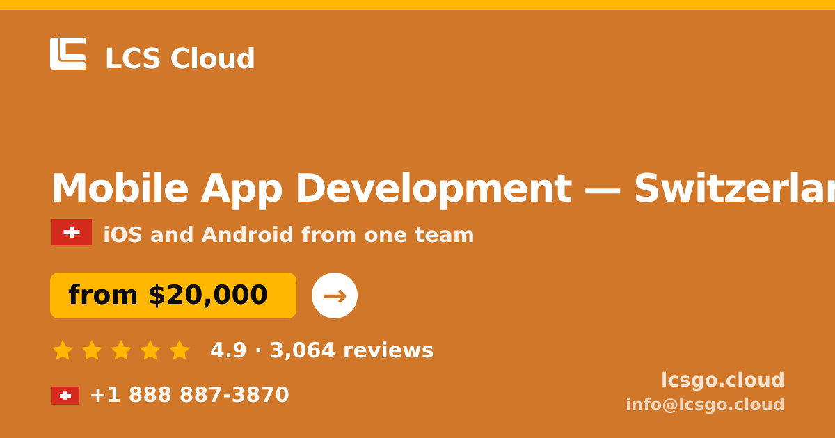 Mobile App Development in Geneva — from $26,500, rated 4.9/5 by 1544 clients. LCS Cloud.