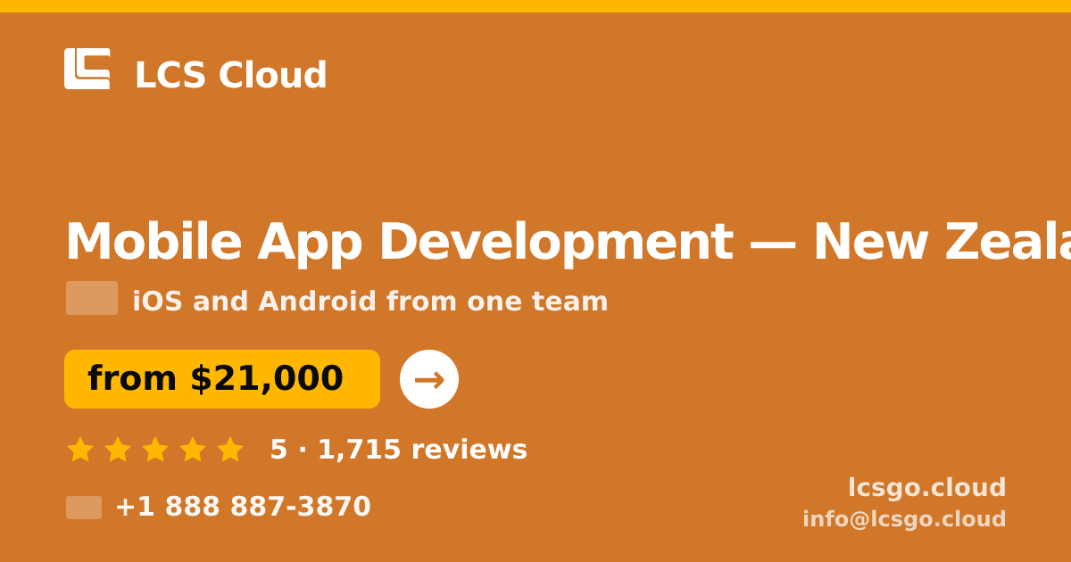 Mobile App Development in Wellington — from $16,000, rated 5/5 by 434 clients. LCS Cloud.
