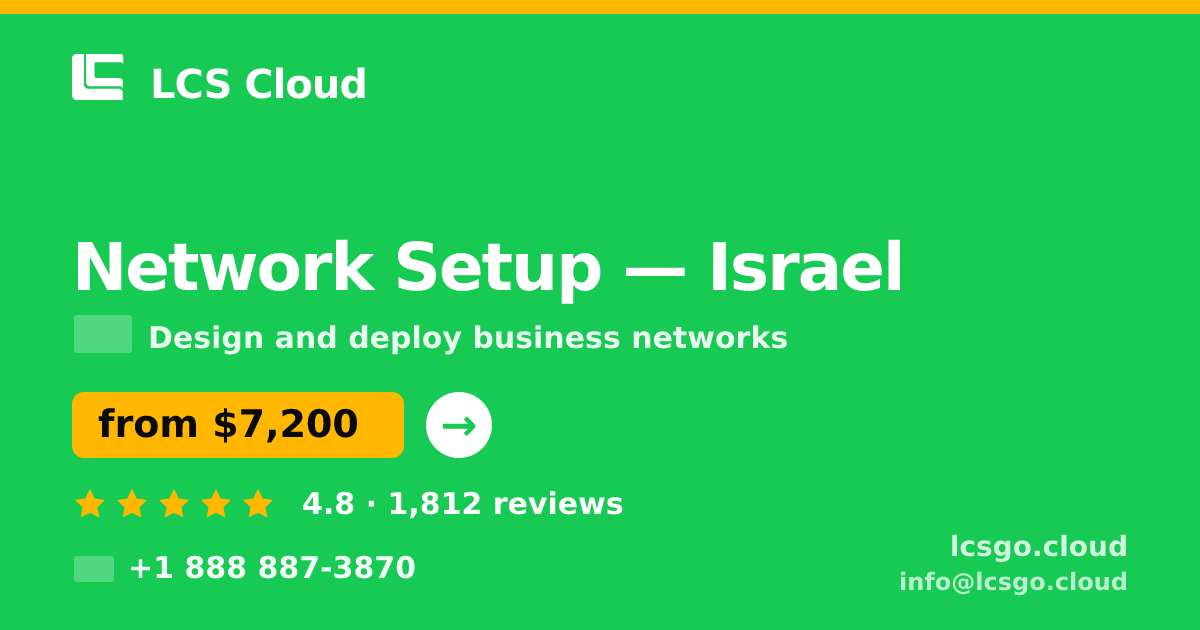 Network Setup in Tel Aviv — from $7,900, rated 4.9/5 by 3157 clients. LCS Cloud.