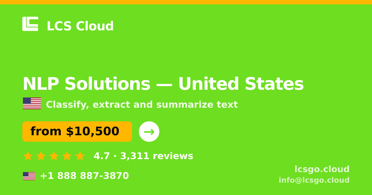 NLP Solutions in United States — from $10,500, rated 4.7/5 by 3311 clients. LCS Cloud.