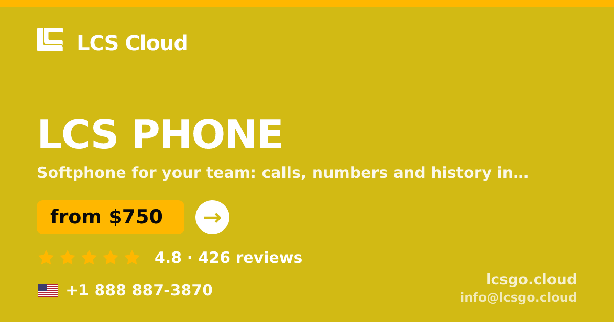 LCS PHONE in the USA — from $750/mo, rated 4.8/5 by 426 clients. LCS Cloud.