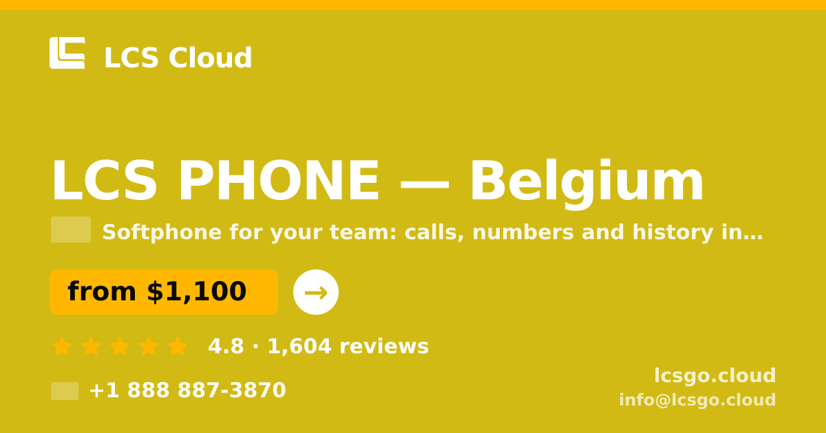 LCS PHONE in Antwerp — from $950/mo, rated 4.7/5 by 838 clients. LCS Cloud.
