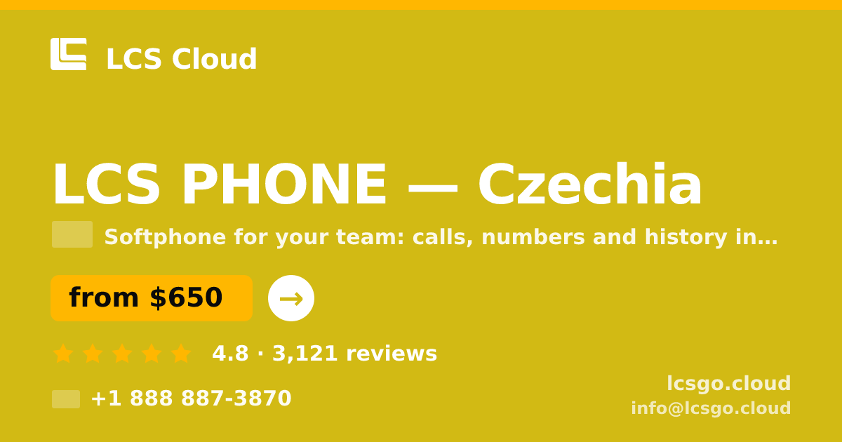 LCS PHONE in Czechia — from $650/mo, rated 4.8/5 by 3121 clients. LCS Cloud.