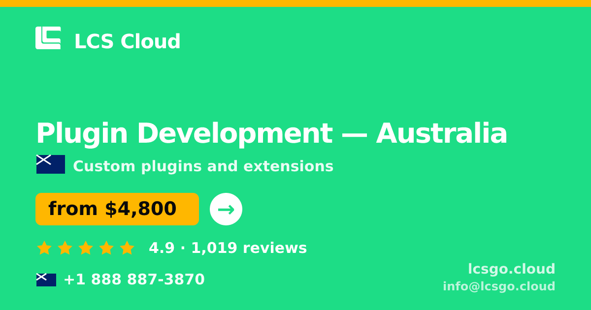 Plugin Development in Brisbane — from $6,900, rated 4.6/5 by 2369 clients. LCS Cloud.