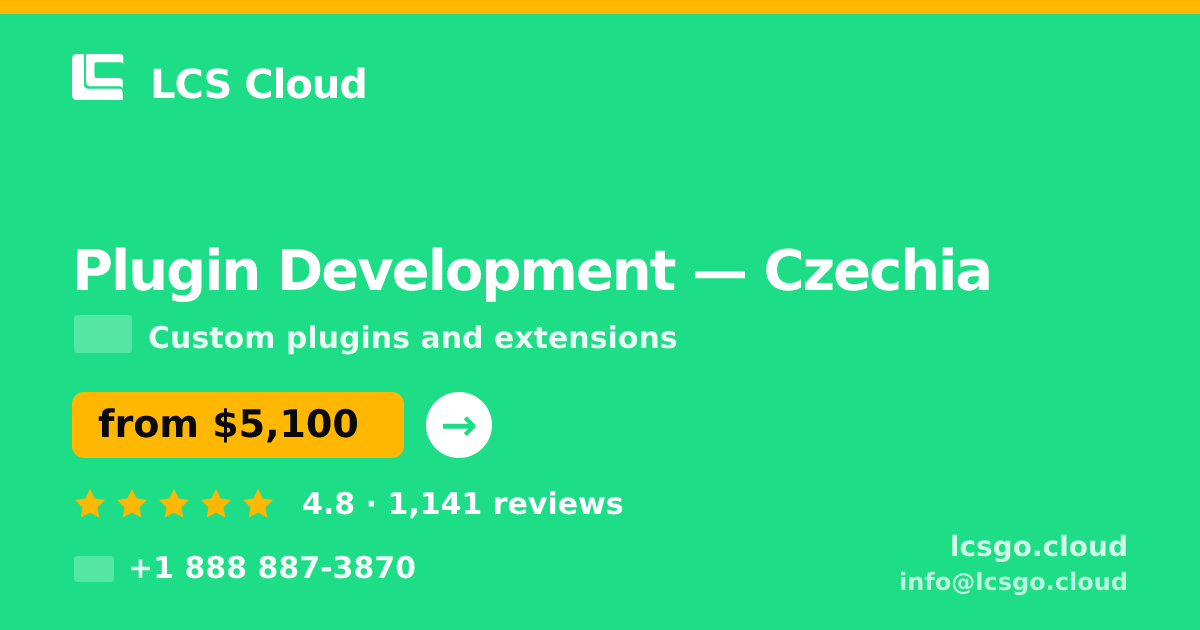 Plugin Development in Czechia — from $5,100, rated 4.8/5 by 1141 clients. LCS Cloud.