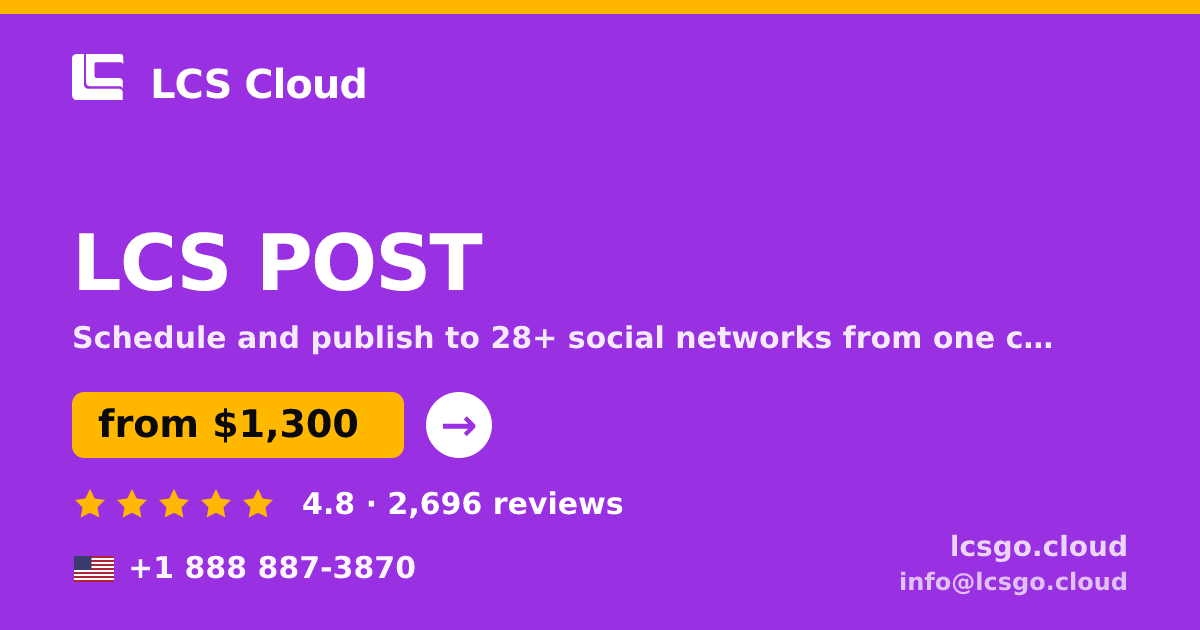LCS POST in the USA — from $1,300/mo, rated 4.8/5 by 2696 clients. LCS Cloud.
