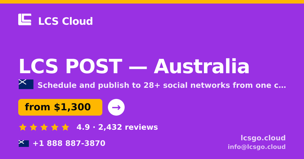 LCS POST in Brisbane — from $1,500/mo, rated 4.7/5 by 2976 clients. LCS Cloud.