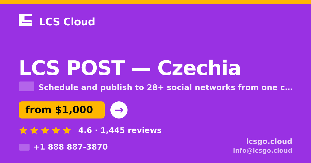 LCS POST in Czechia — from $1,000/mo, rated 4.6/5 by 1445 clients. LCS Cloud.