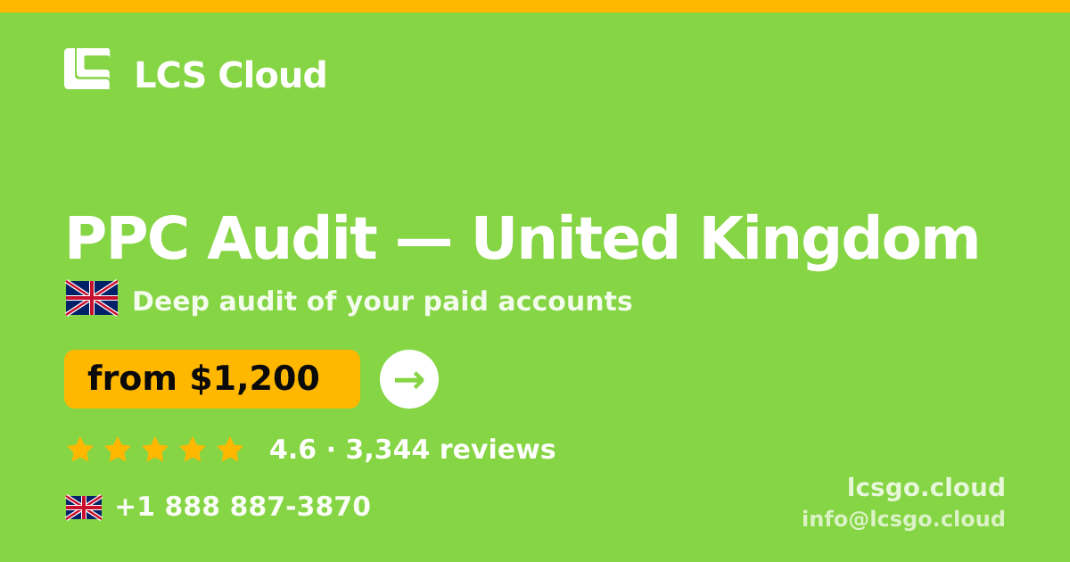 PPC Audit in Liverpool — from $1,300, rated 5/5 by 827 clients. LCS Cloud.