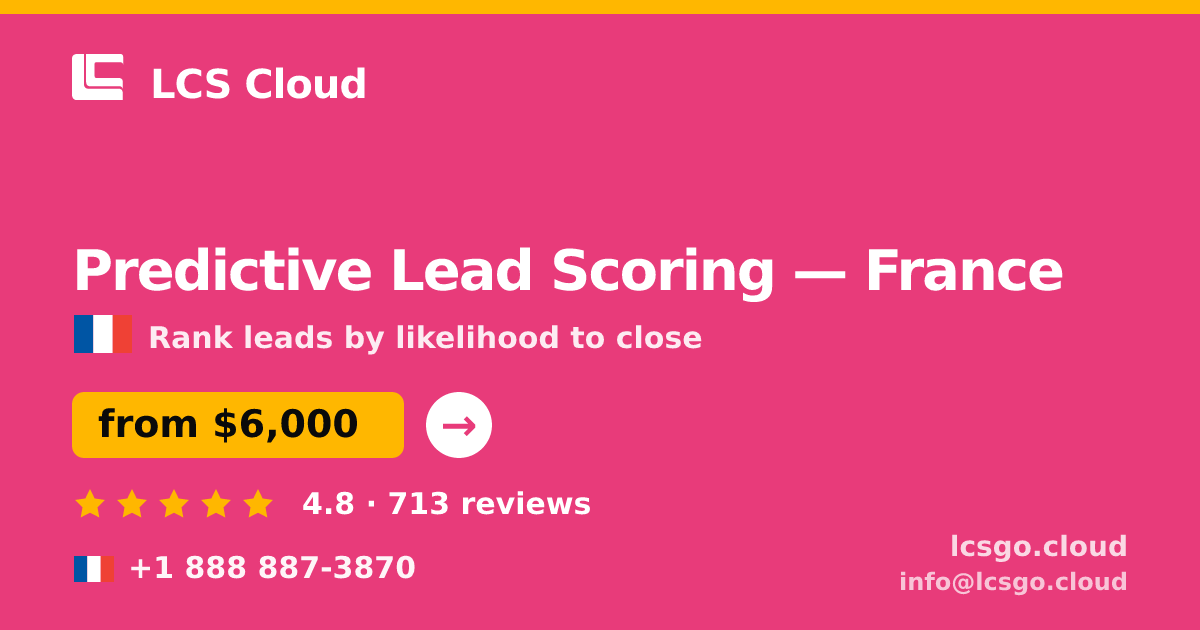 Predictive Lead Scoring in Marseille — from $4,600, rated 4.9/5 by 903 clients. LCS Cloud.
