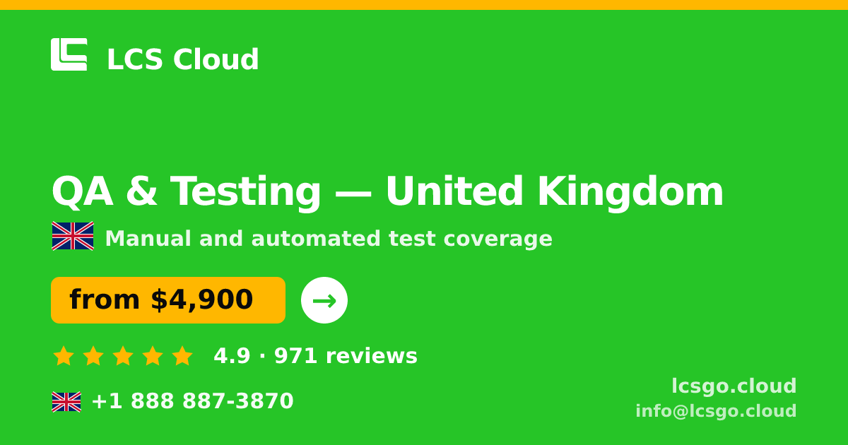 QA & Testing in Manchester — from $4,700, rated 4.6/5 by 1476 clients. LCS Cloud.