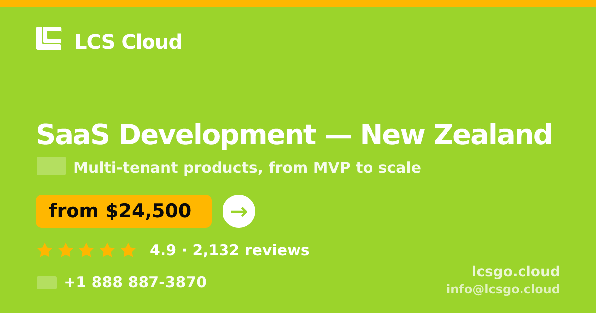 SaaS Development in Auckland — from $27,000, rated 4.7/5 by 2495 clients. LCS Cloud.