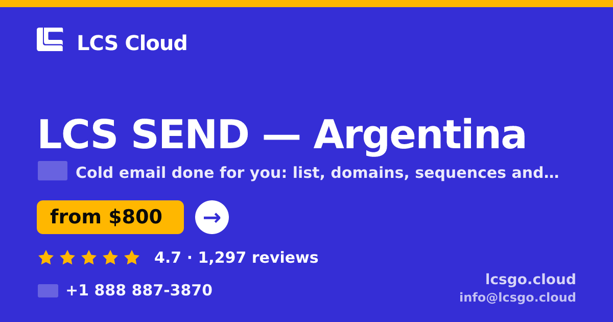 LCS SEND in Argentina — from $800/mo, rated 4.7/5 by 1297 clients. LCS Cloud.