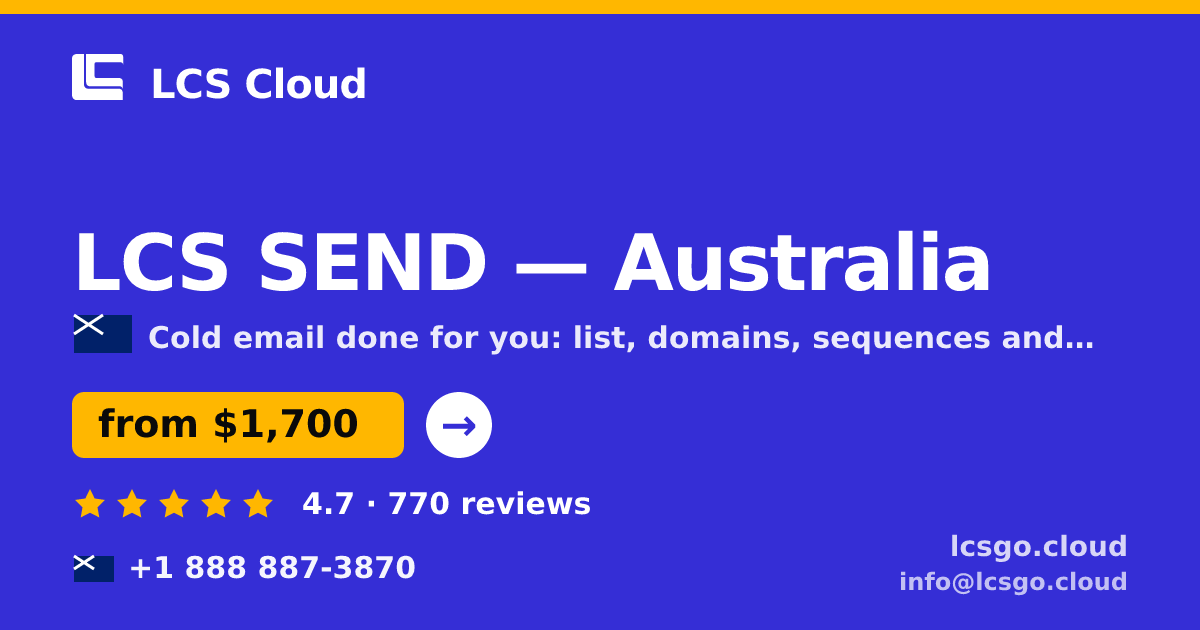 LCS SEND in Australia — from $1,700/mo, rated 4.7/5 by 770 clients. LCS Cloud.