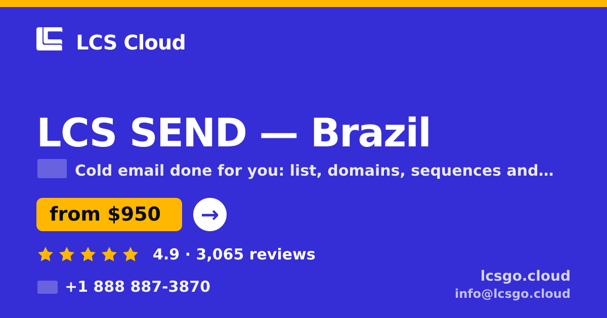 LCS SEND in Brazil — from $950/mo, rated 4.9/5 by 3065 clients. LCS Cloud.