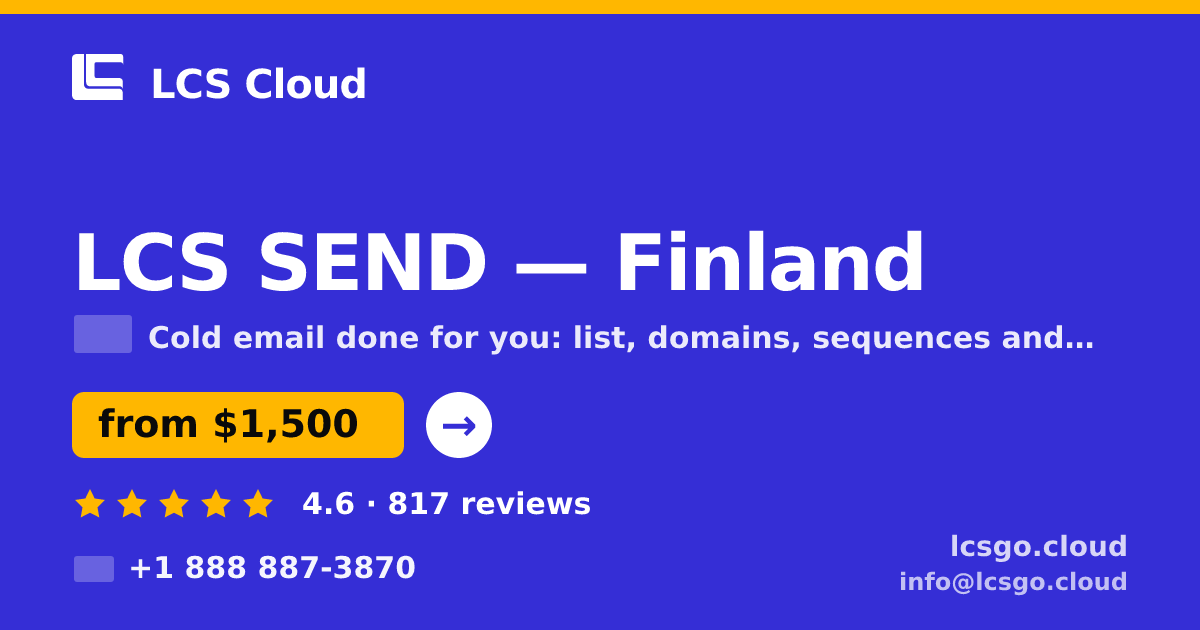 LCS SEND in Finland — from $1,500/mo, rated 4.6/5 by 817 clients. LCS Cloud.
