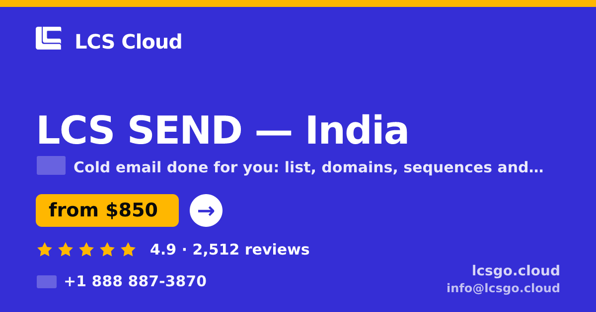 LCS SEND in India — from $850/mo, rated 4.9/5 by 2512 clients. LCS Cloud.