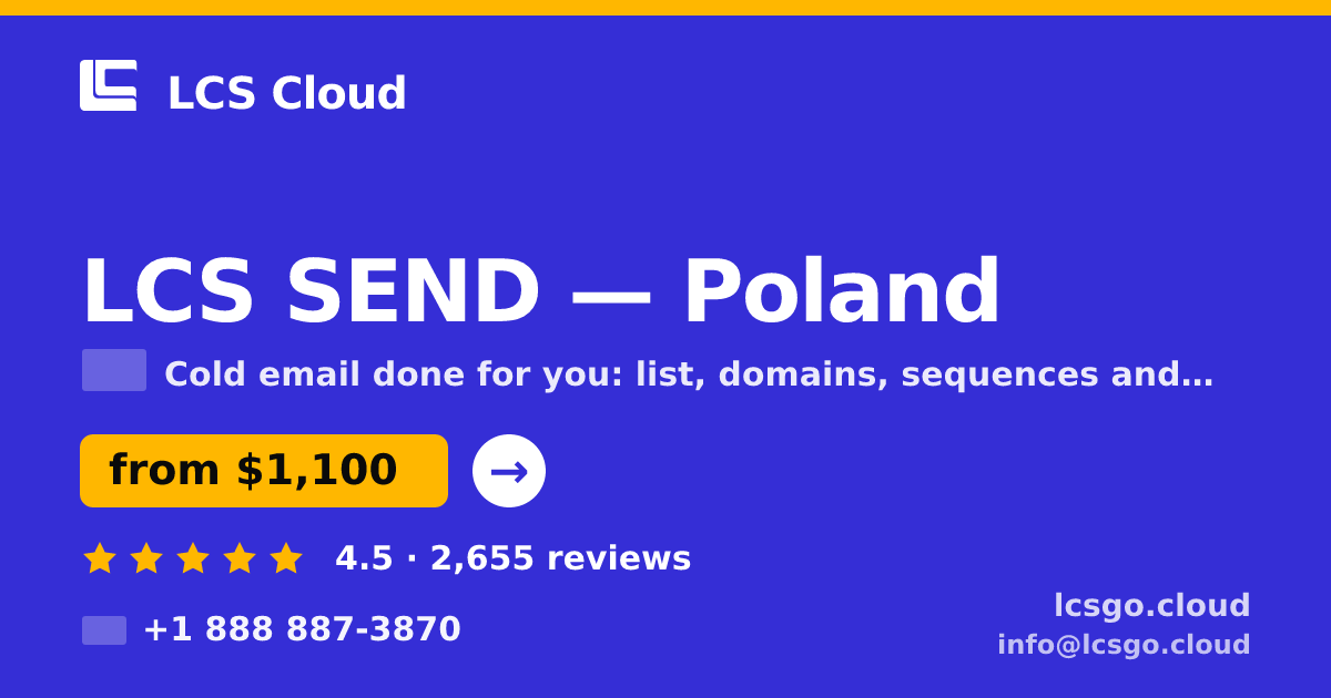 LCS SEND in Poland — from $1,100/mo, rated 4.5/5 by 2655 clients. LCS Cloud.