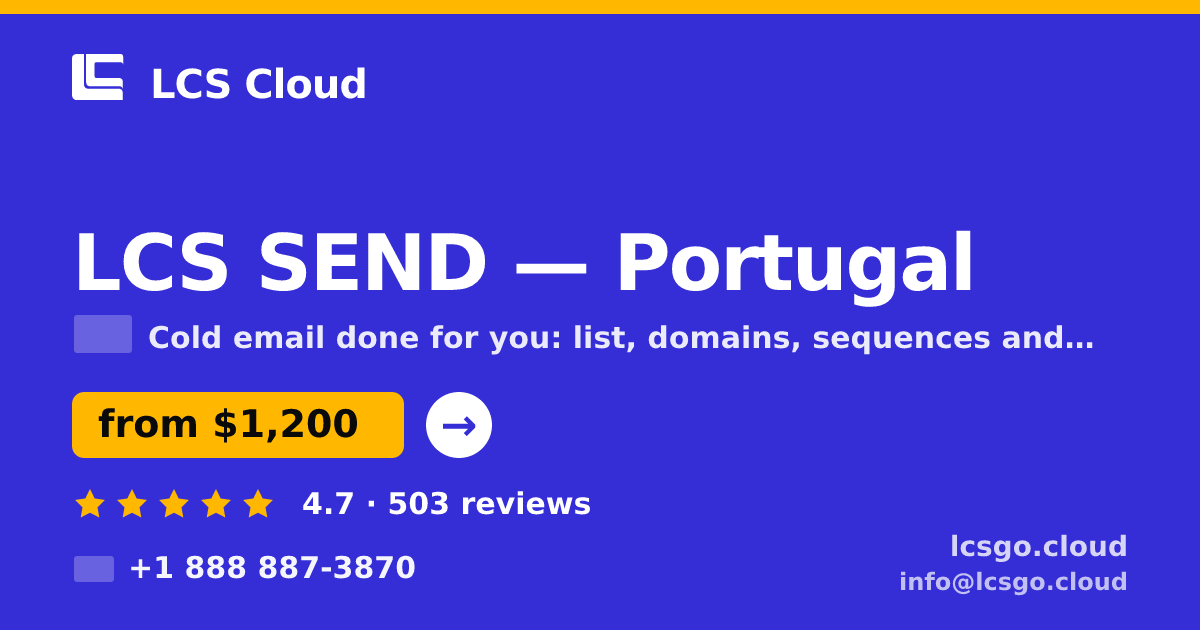 LCS SEND in Lisbon — from $900/mo, rated 4.5/5 by 729 clients. LCS Cloud.