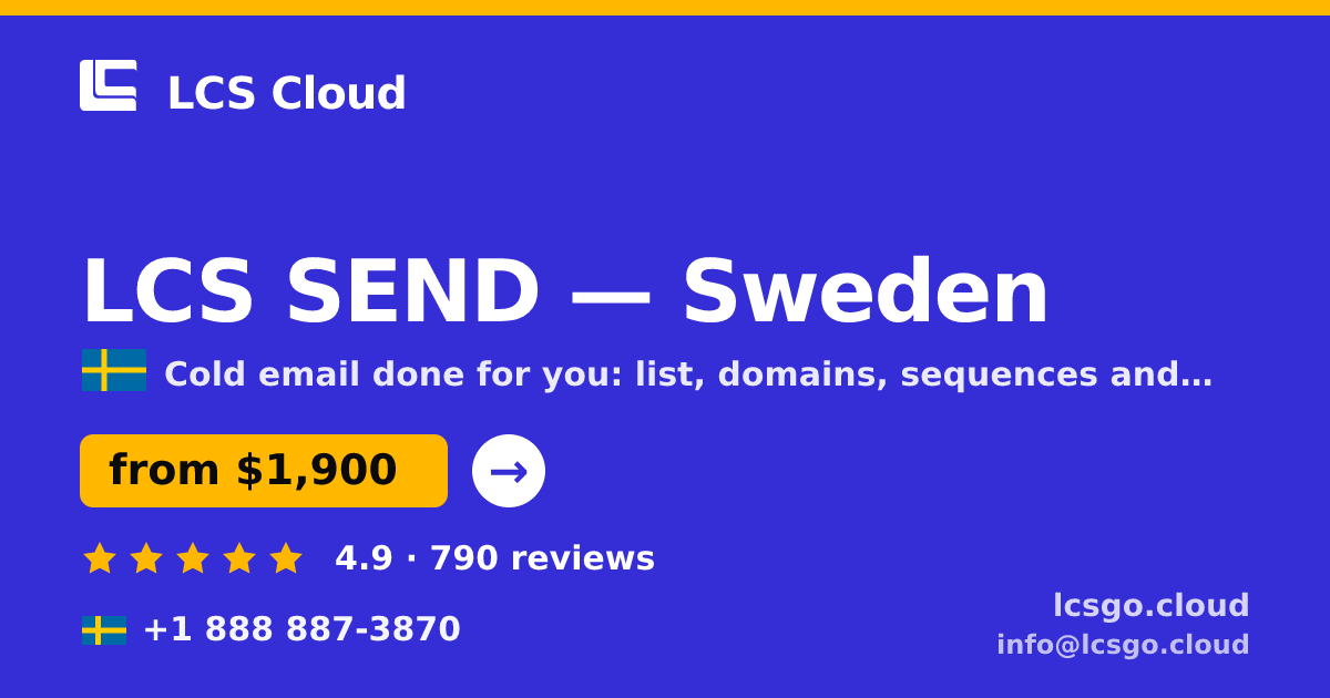 LCS SEND in Stockholm — from $2,000/mo, rated 4.8/5 by 1388 clients. LCS Cloud.