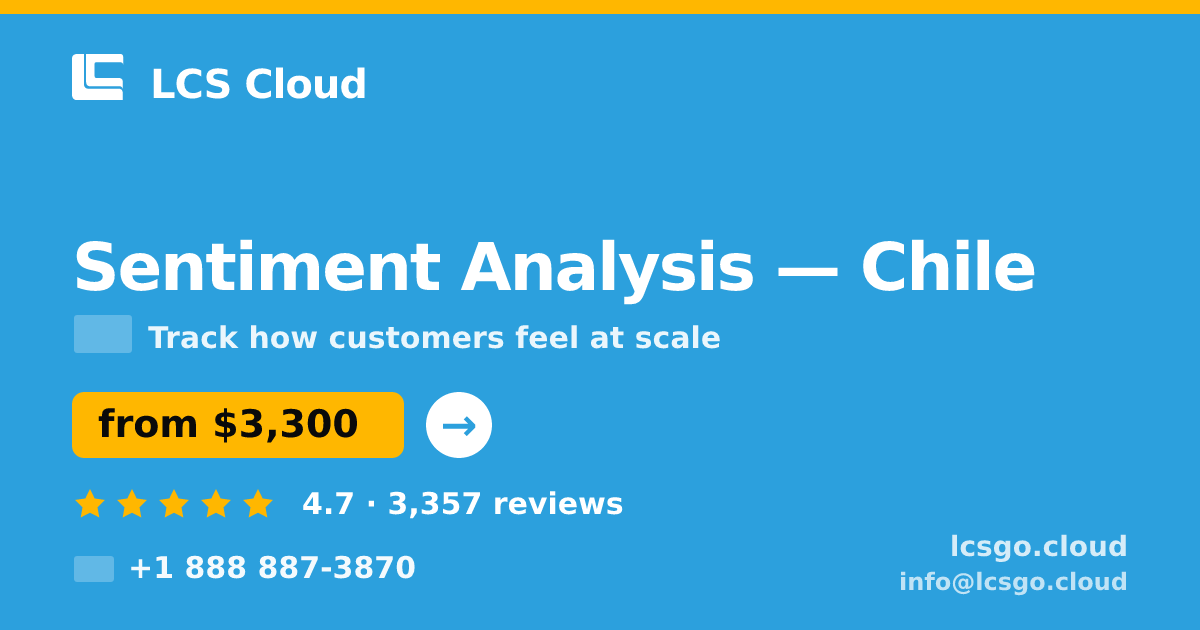 Sentiment Analysis in Chile — from $3,300, rated 4.7/5 by 3357 clients. LCS Cloud.