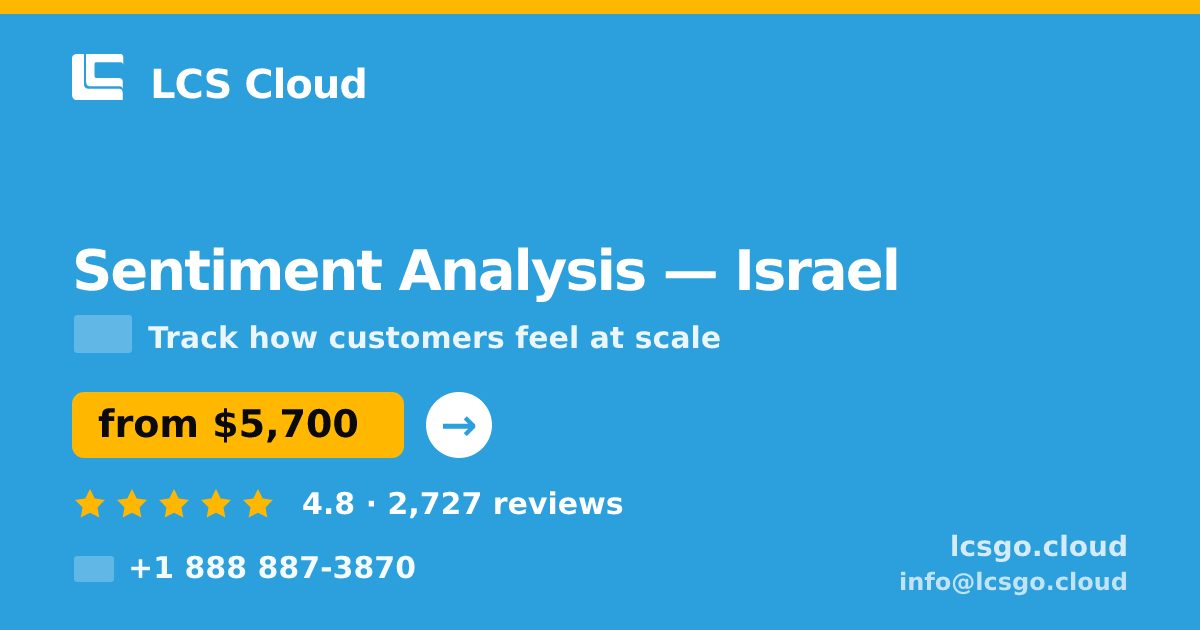 Sentiment Analysis in Israel — from $5,700, rated 4.8/5 by 2727 clients. LCS Cloud.