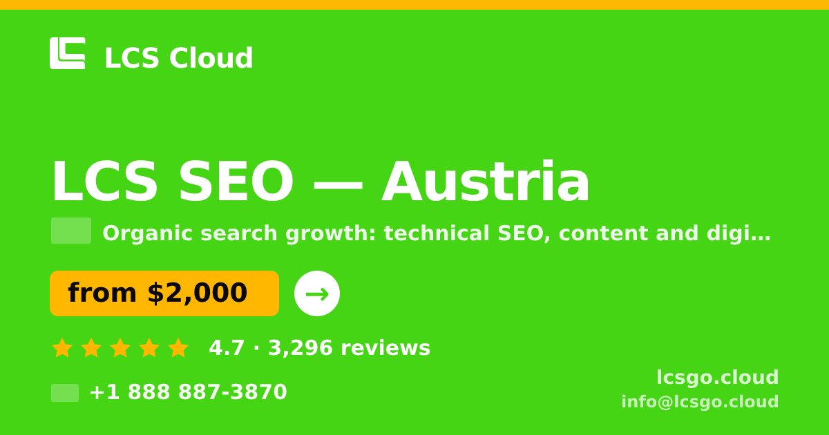 LCS SEO in Linz — from $2,300/mo, rated 4.9/5 by 2115 clients. LCS Cloud.