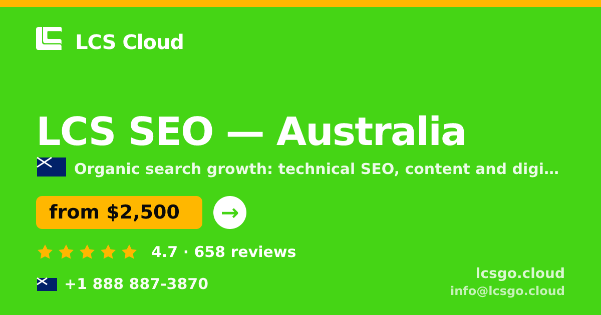 LCS SEO in Australia — from $2,500/mo, rated 4.7/5 by 658 clients. LCS Cloud.