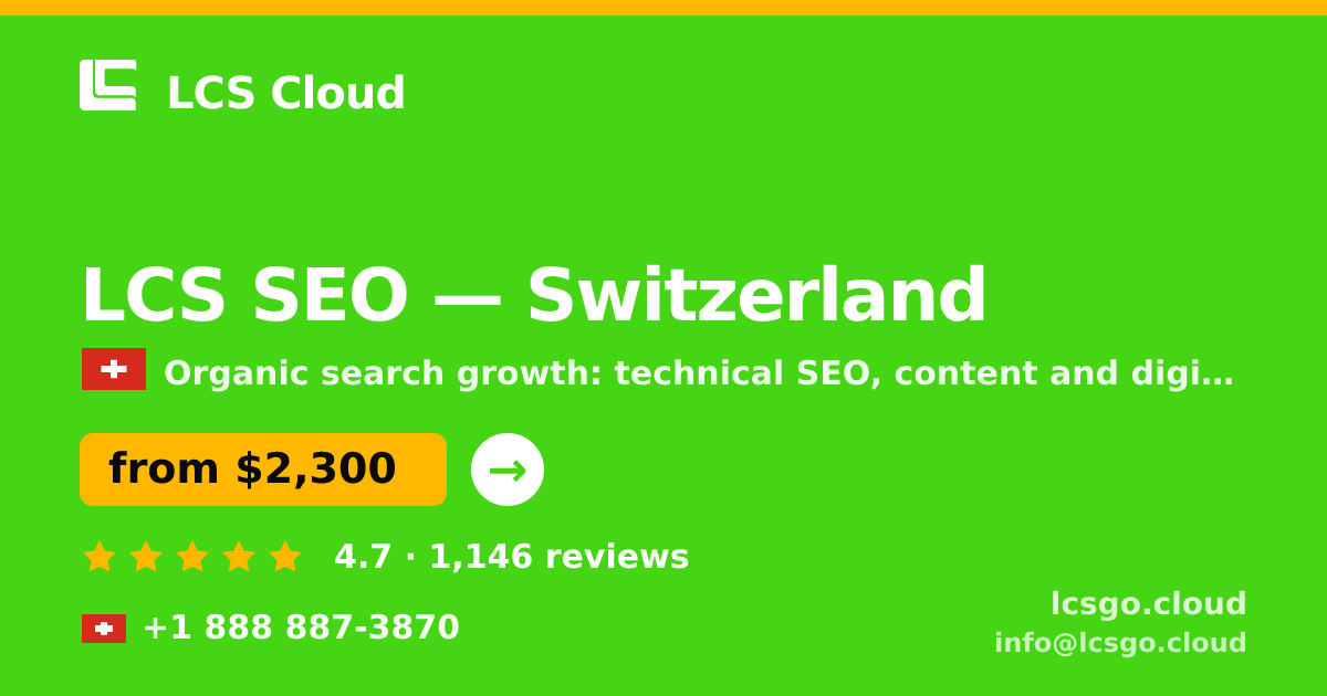 LCS SEO in Basel — from $2,900/mo, rated 4.9/5 by 464 clients. LCS Cloud.