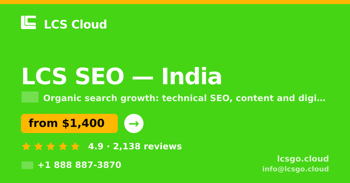 LCS SEO in India — from $1,400/mo, rated 4.9/5 by 2138 clients. LCS Cloud.