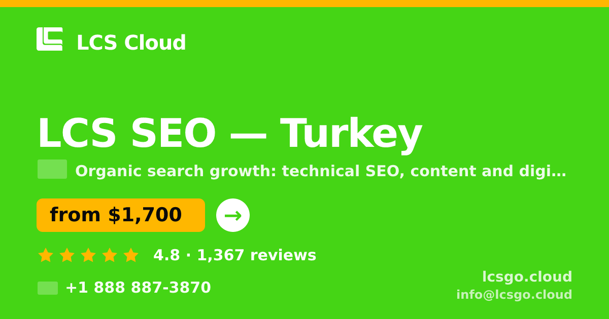 LCS SEO in İzmir — from $950/mo, rated 4.5/5 by 2493 clients. LCS Cloud.