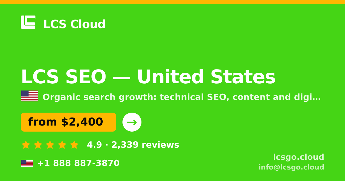 LCS SEO in United States — from $2,400/mo, rated 4.9/5 by 2339 clients. LCS Cloud.