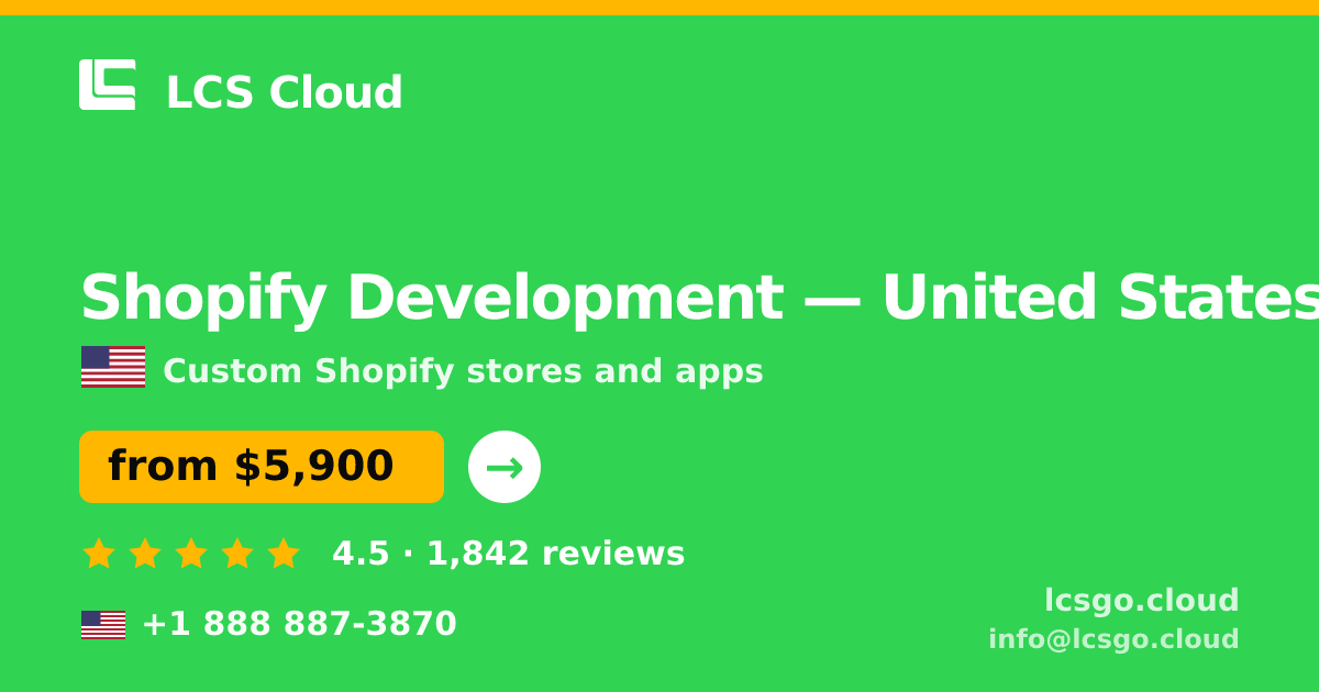 Shopify Development in Philadelphia — from $7,000, rated 5/5 by 1187 clients. LCS Cloud.