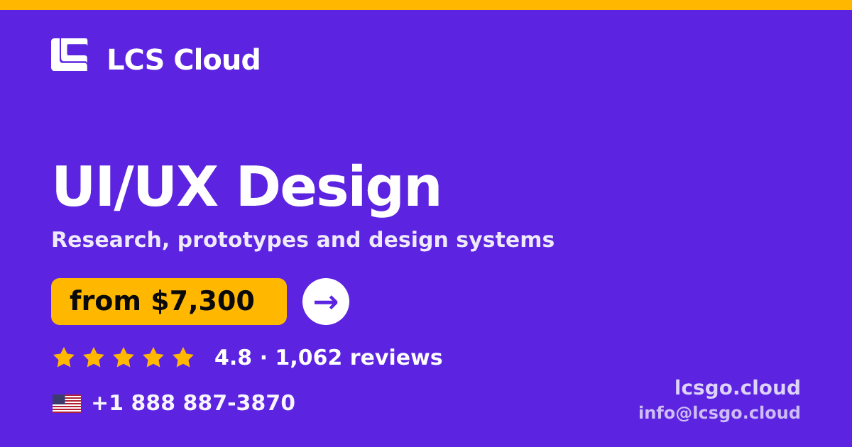 UI/UX Design in the USA — from $7,300, rated 4.8/5 by 1062 clients. LCS Cloud.
