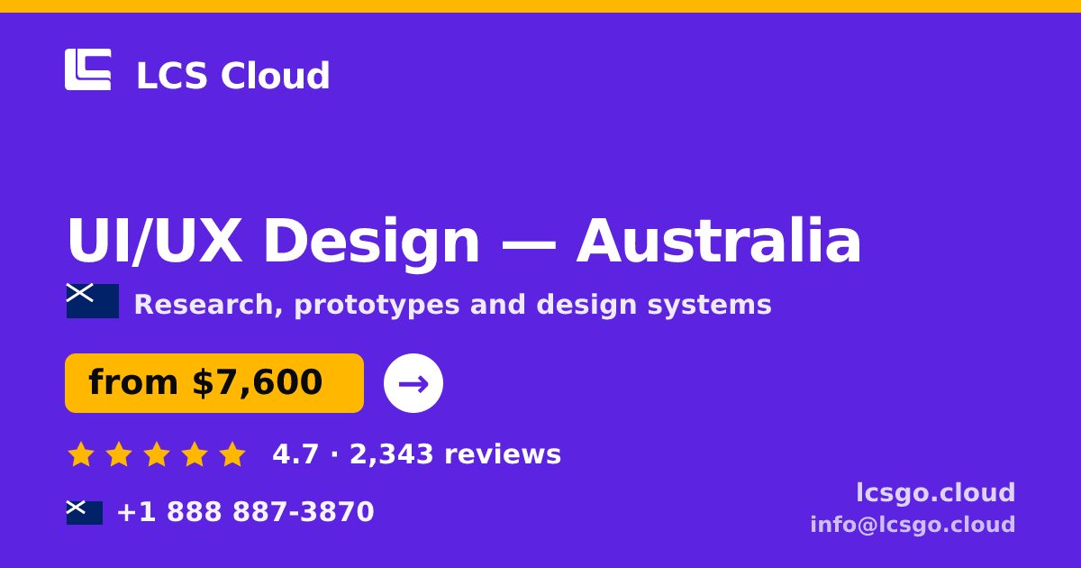 UI/UX Design in Australia — from $7,600, rated 4.7/5 by 2343 clients. LCS Cloud.