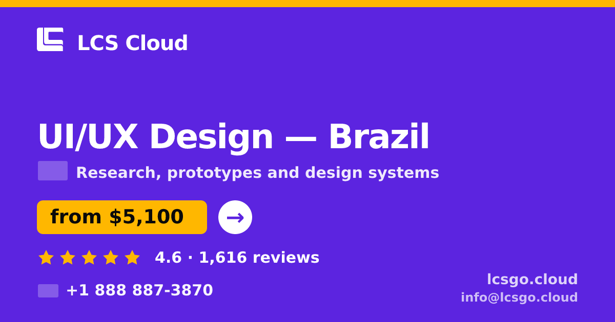 UI/UX Design in Brazil — from $5,100, rated 4.6/5 by 1616 clients. LCS Cloud.