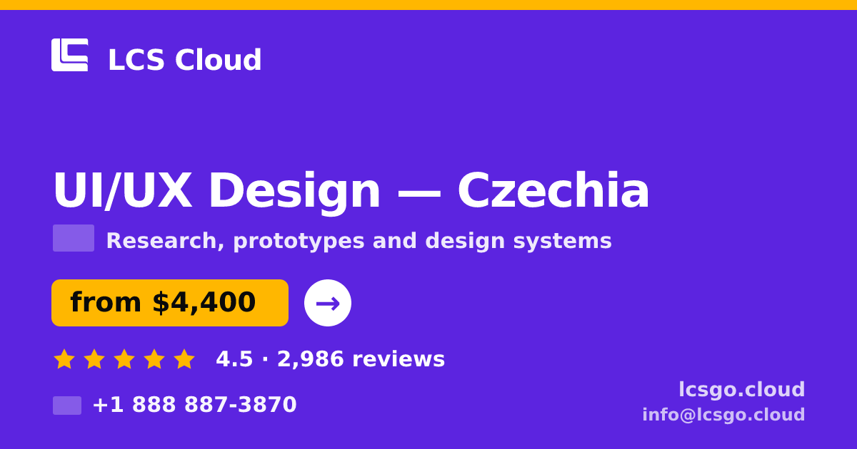 UI/UX Design in Czechia — from $4,400, rated 4.5/5 by 2986 clients. LCS Cloud.