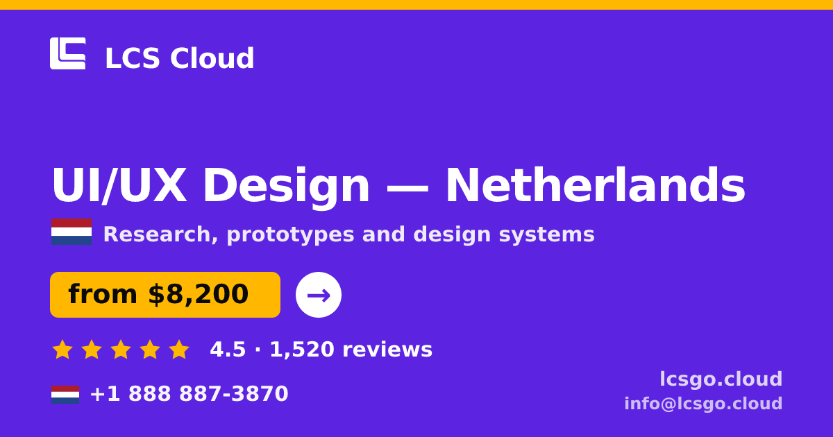 UI/UX Design in The Hague — from $6,600, rated 4.5/5 by 673 clients. LCS Cloud.