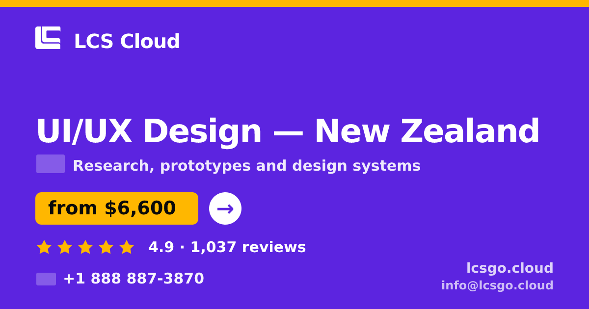 UI/UX Design in Auckland — from $9,300, rated 4.7/5 by 2201 clients. LCS Cloud.